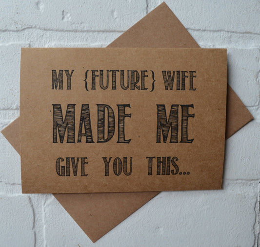 My future wife made me groomsmen proposal cards | wedding party invite