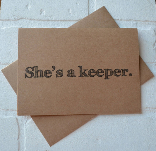 SHE'S a KEEPER | groomsmen proposal cards | wedding party invite