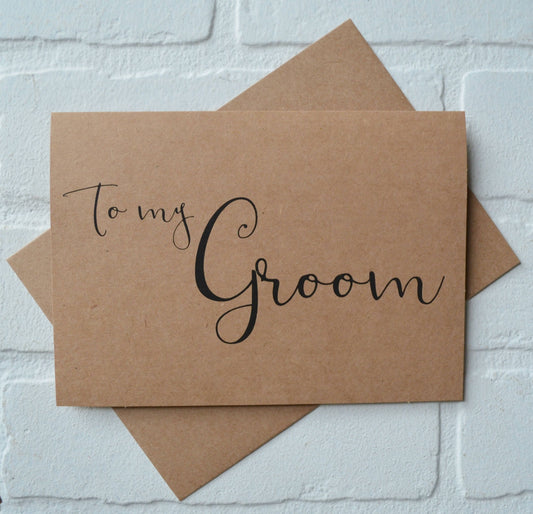 TO MY GROOM wedding card new husband card kraft wedding cards on my wedding day husband to be card love cards newly weds just married cards