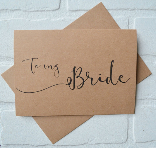 TO MY BRIDE wedding card wife card kraft wife wedding cards on my wedding day bride to be card love cards newly weds just married cards