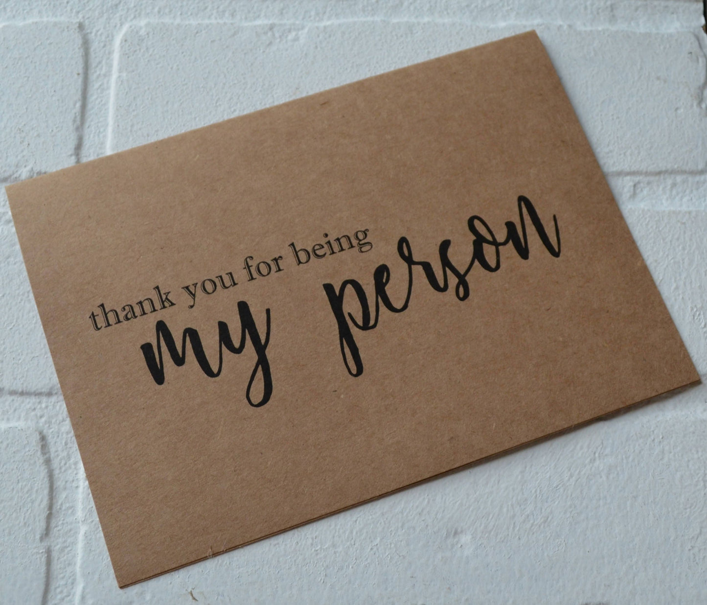 THANK YOU for being my PERSON card | bridal party thank you | wedding party card | bridesmaid card | day of wedding cards | maid of honor