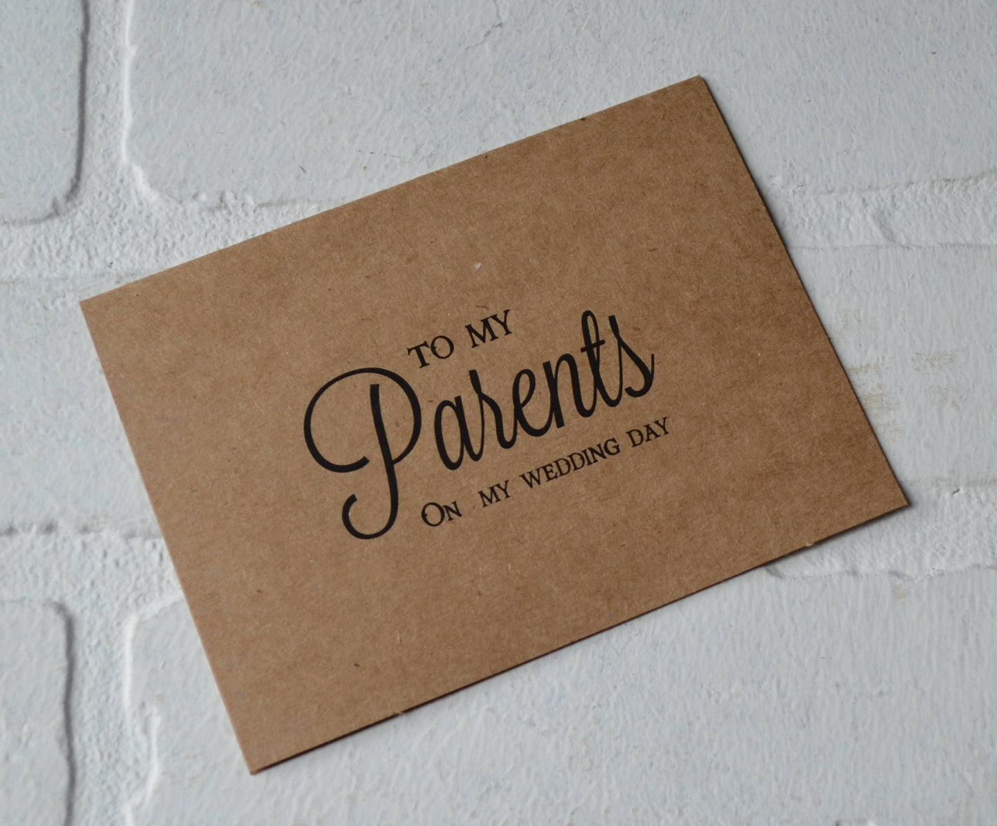 To my PARENTS wedding day card thank you parents card kraft thank you card parents wedding cards on my wedding day parents thank you cards