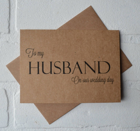 To my HUSBAND wedding day card thank you husband card kraft husband wedding cards on my wedding day man of my dreams new husband cards love