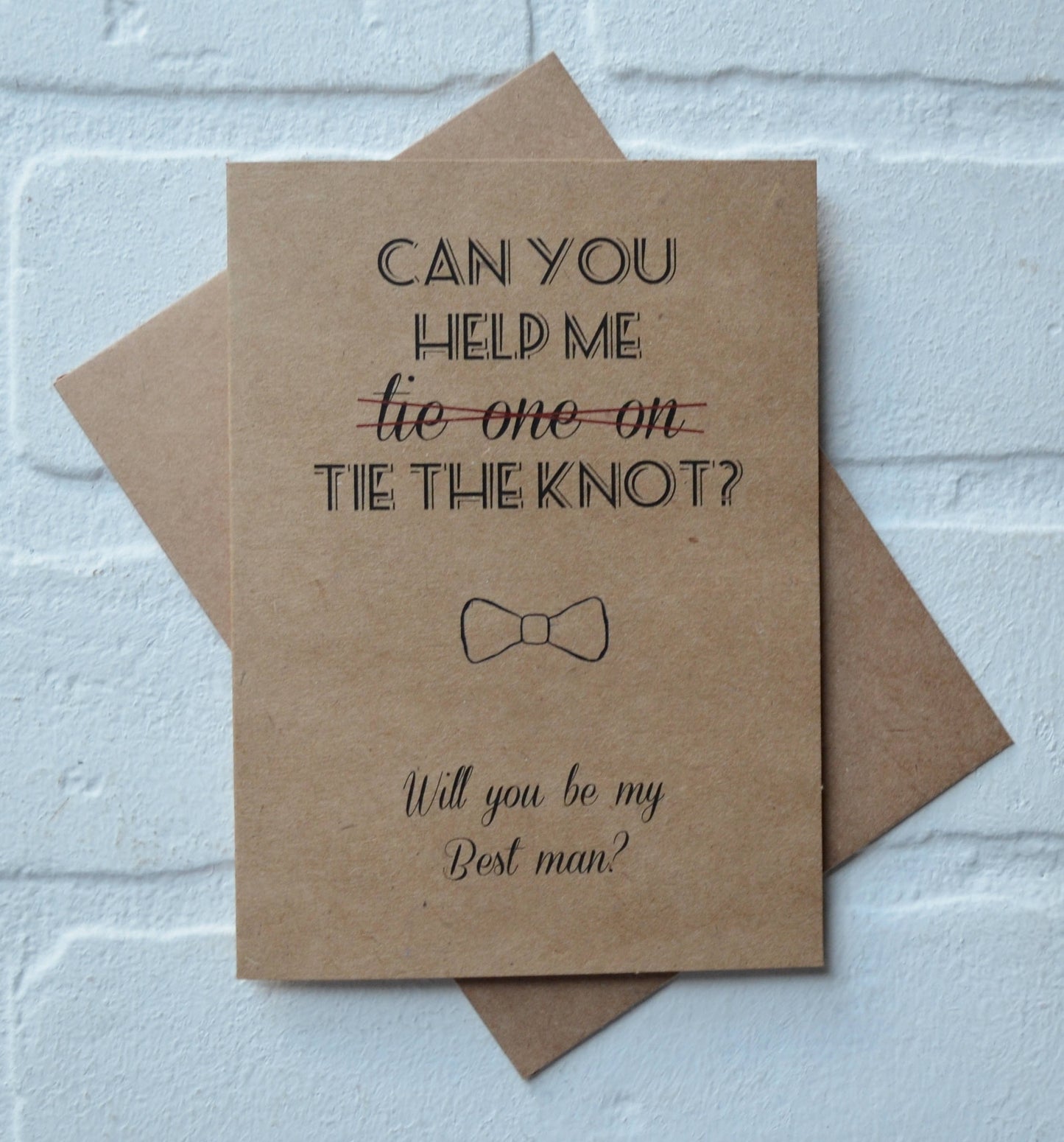 Can you help me tie one on | groomsmen proposal card | wedding party invite