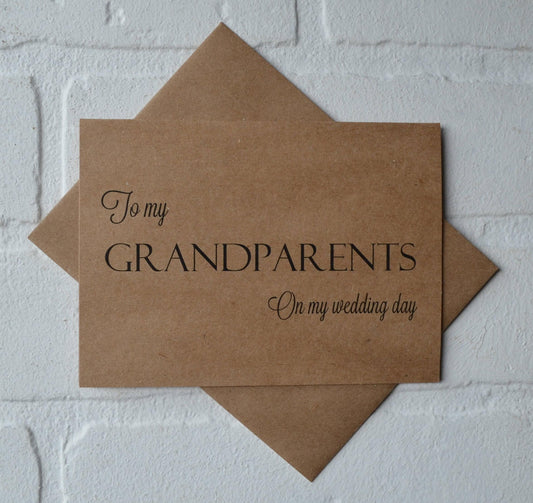 TO MY GRANDPARENTS on my wedding day thank you card | grandma | grandpa | bridal | thanks | day of wedding gifts | appreciation cards