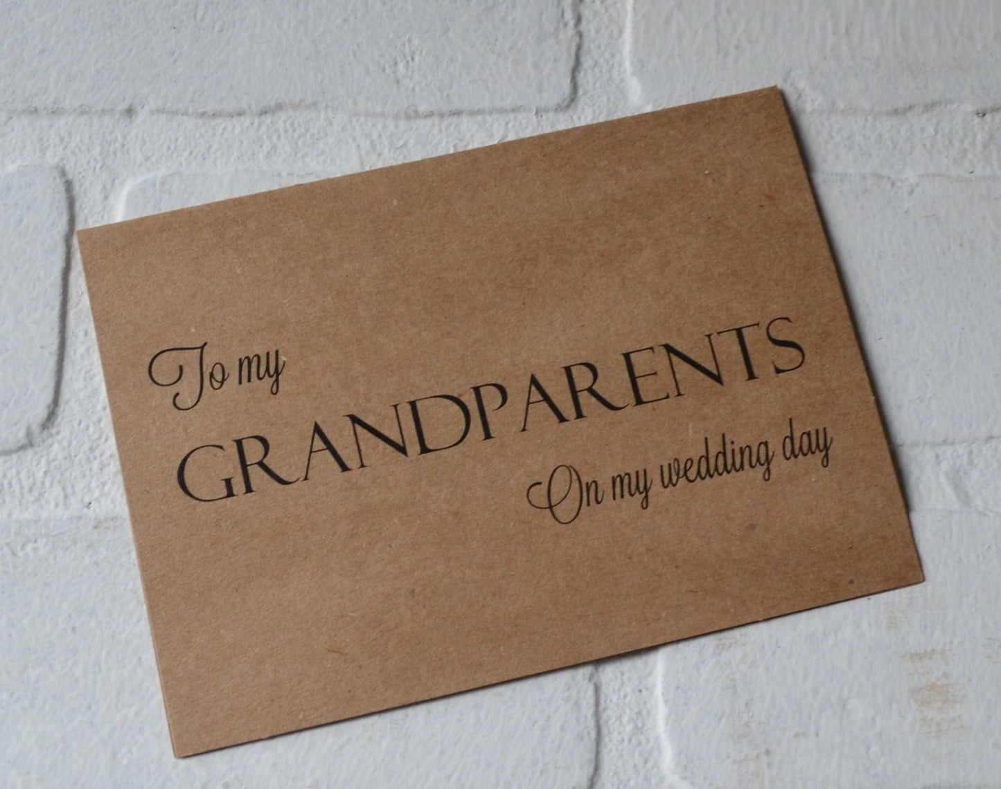 TO MY GRANDPARENTS on my wedding day thank you card | grandma | grandpa | bridal | thanks | day of wedding gifts | appreciation cards