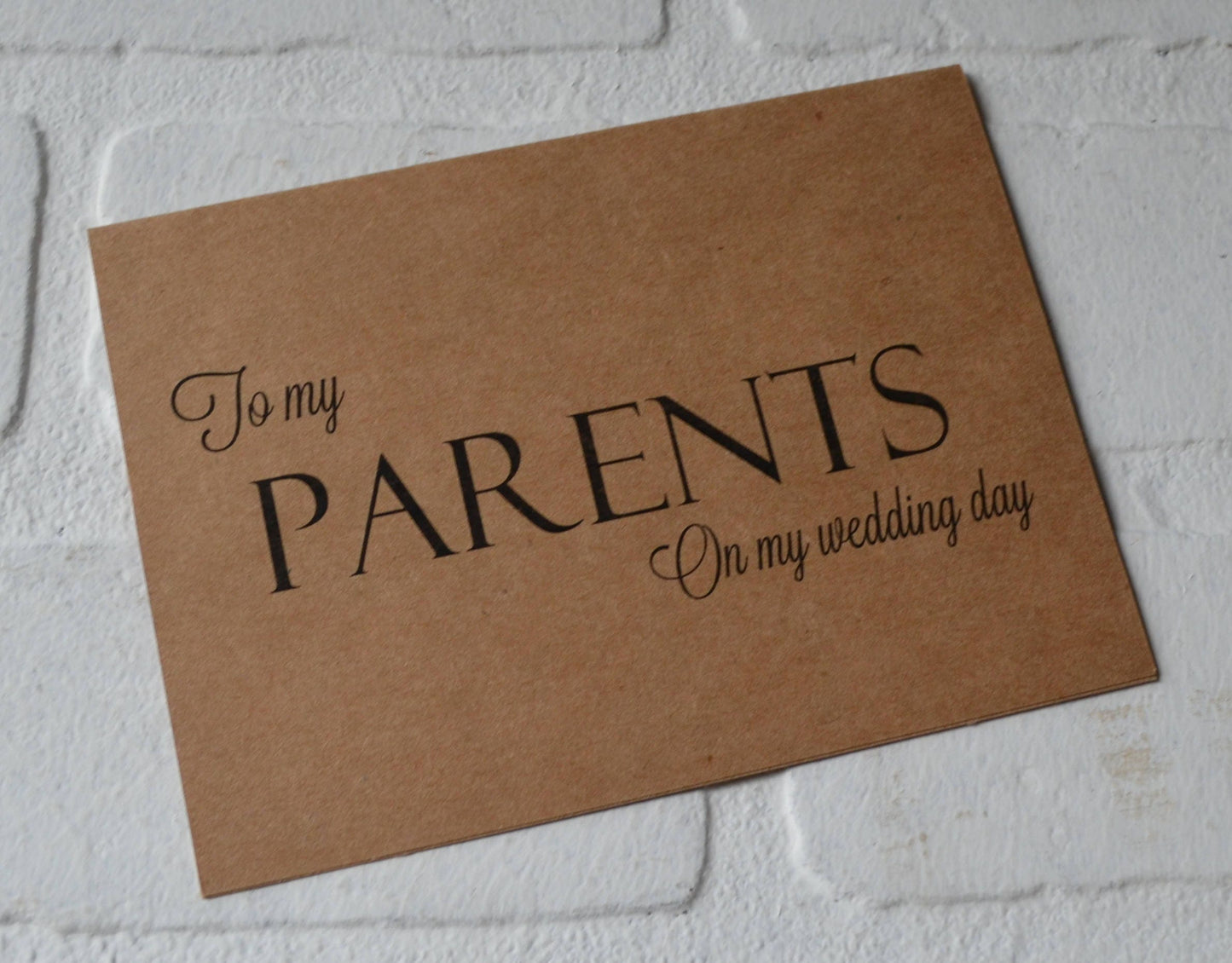 TO MY PARENTS on my wedding day thank you card | mom and dad gifts | parent | stepmom stepdad | bridal party |  greeting cards | gifts