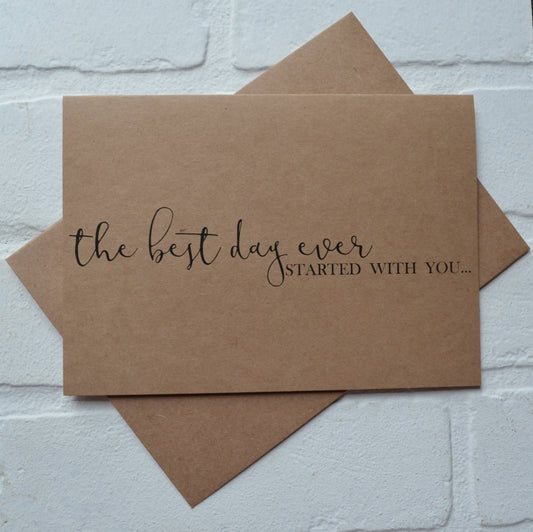 Best day ever started with you | wedding thank you card