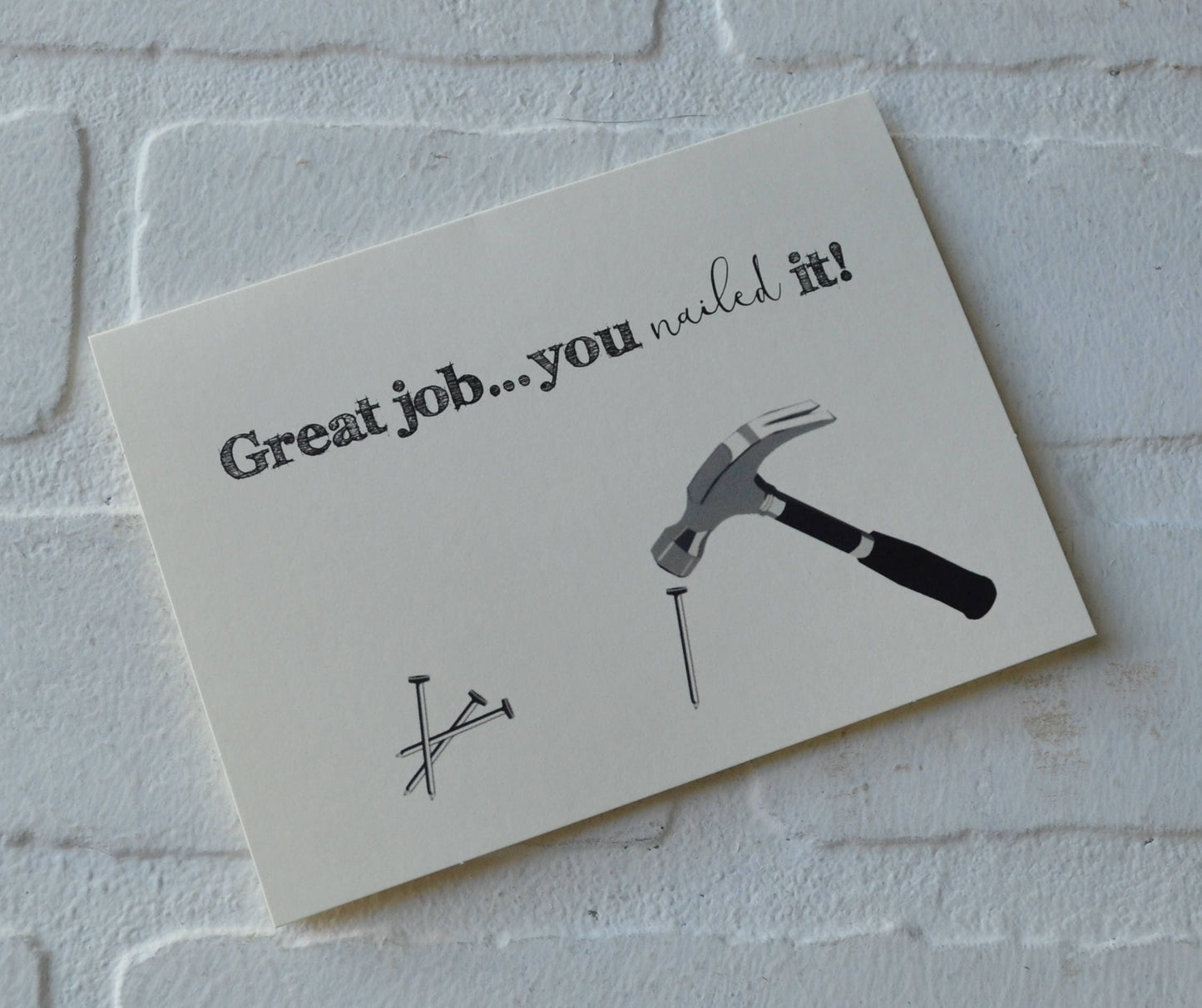 Great job you NAILED IT card congrats card congratulations card friendship card winner card rustic note card stationary good job well done