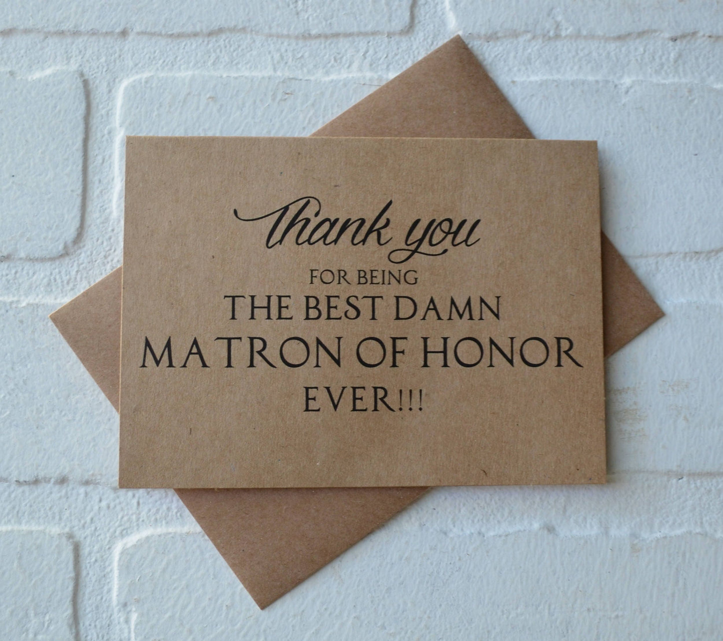 Thank you for being the BEST damn bridesmaid ever wedding bridal party thank you cards