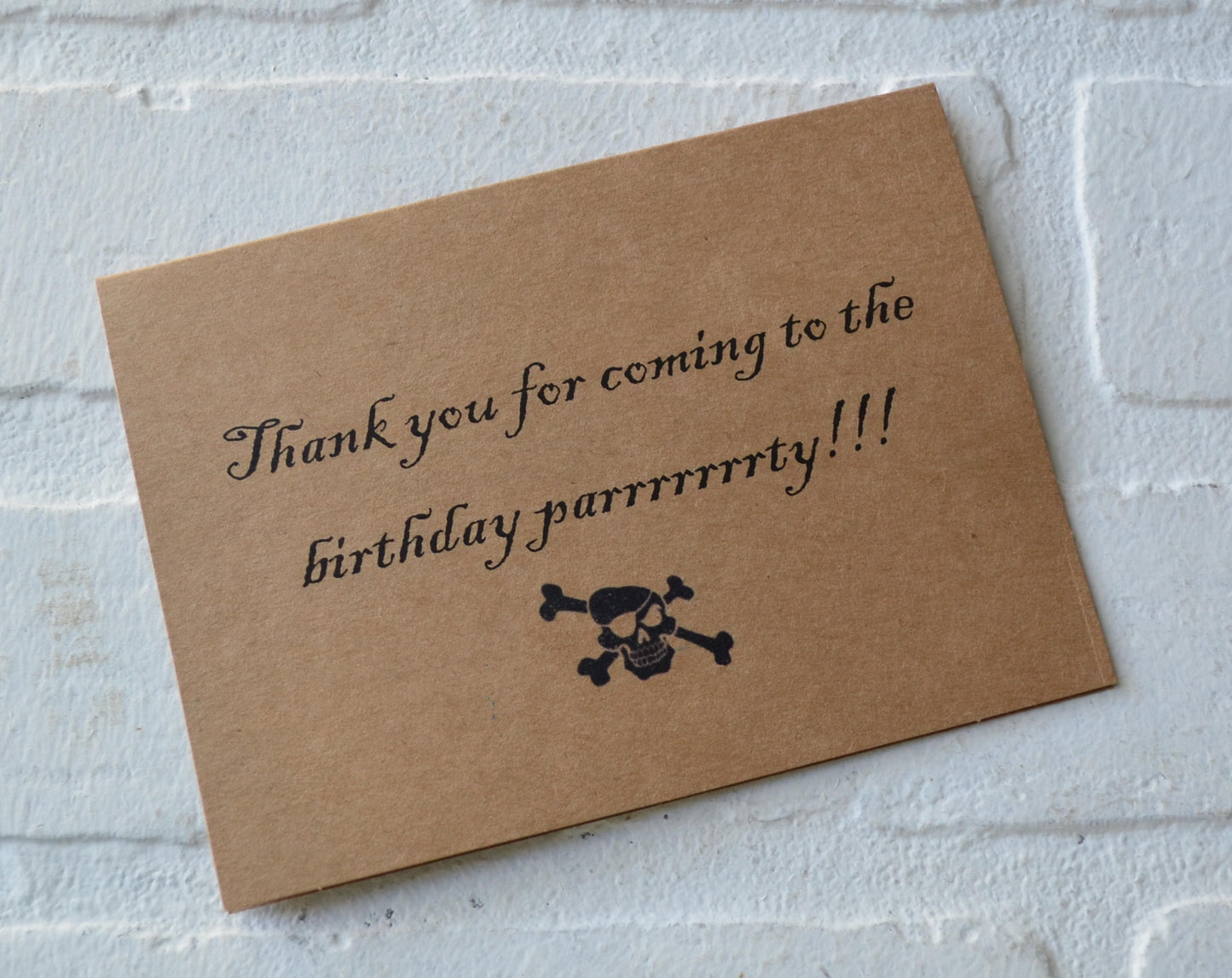 Pirate Birthday Party kraft Thank you cards Treasure Map Skull cross bone kraft cards pirtate party thank you card skull crossbone thank you