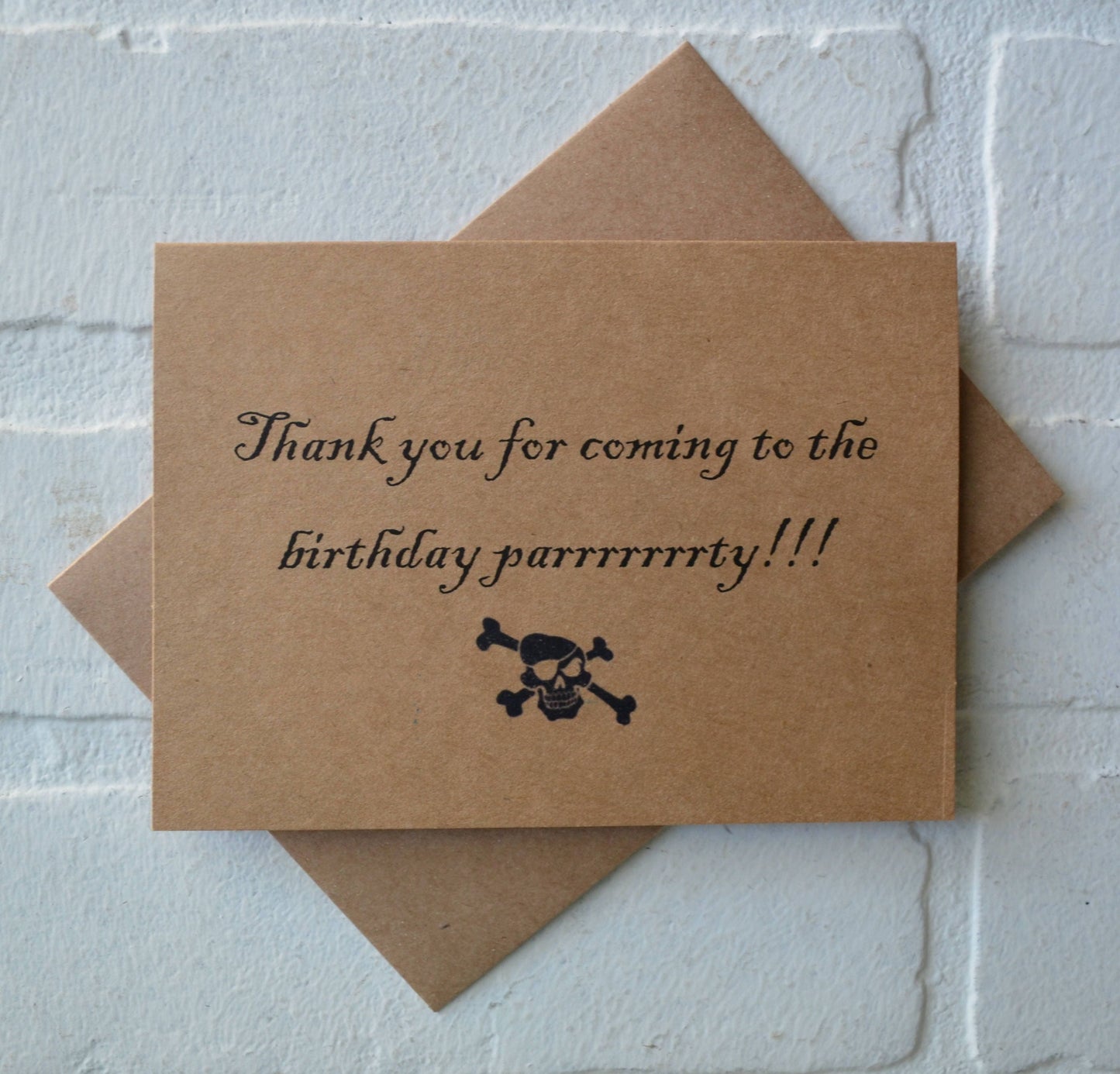 Pirate Birthday Party kraft Thank you cards Treasure Map Skull cross bone kraft cards pirtate party thank you card skull crossbone thank you