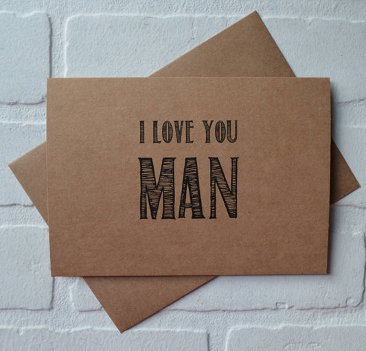 I LOVE YOU MAN groomsmen proposal cards | wedding party invite