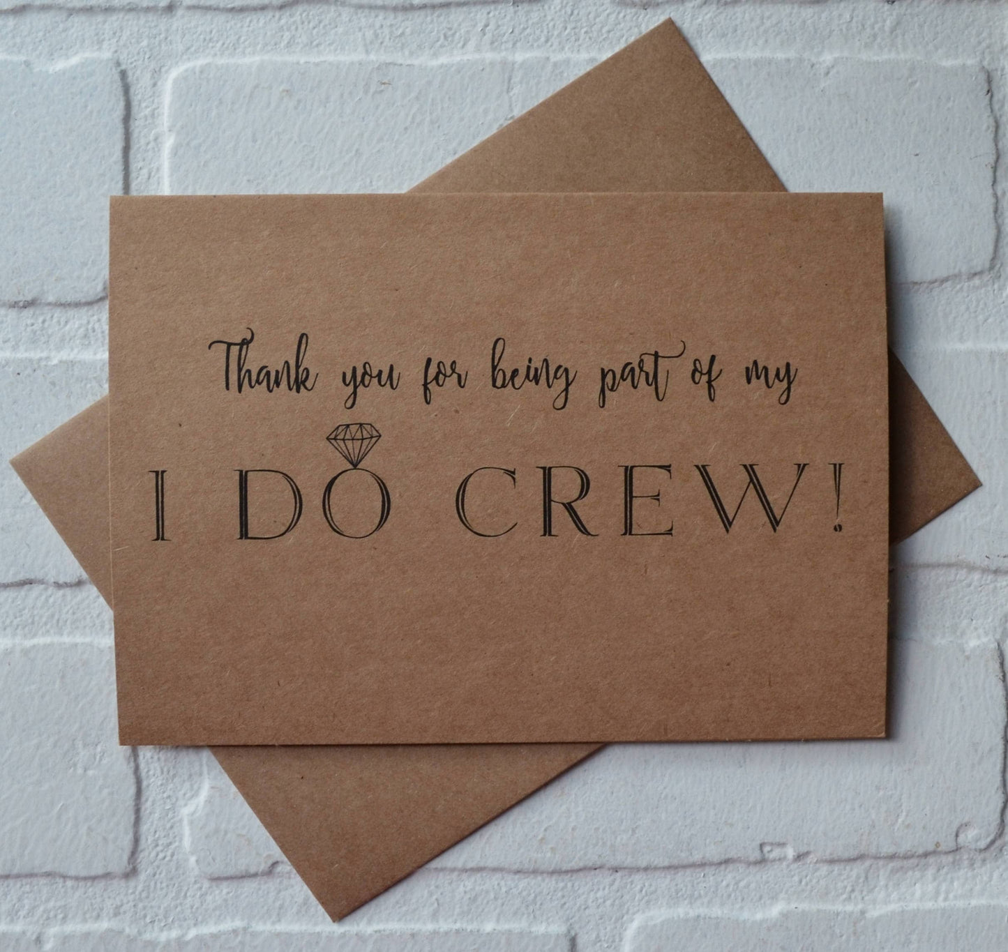 THANK you I DO CREW card bridal cards thank you bridesmaid cards kraft wedding i do crew thank you wedding card funny bridal crew cards