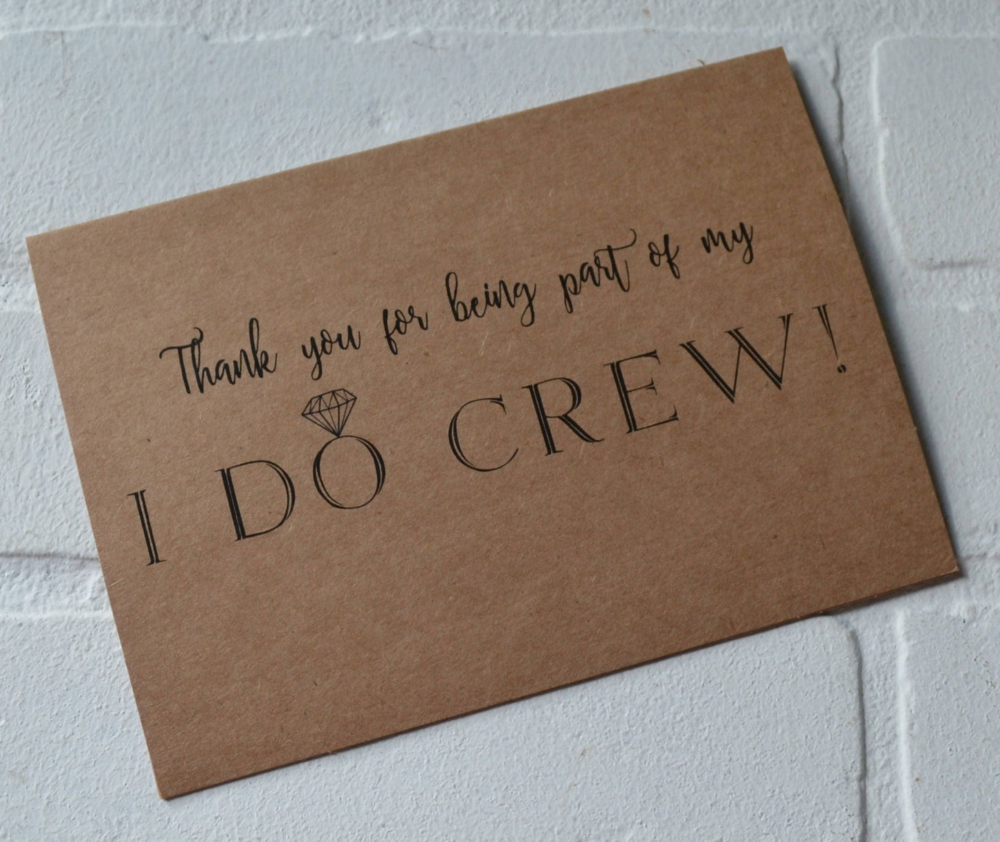 THANK you I DO CREW card bridal cards thank you bridesmaid cards kraft wedding i do crew thank you wedding card funny bridal crew cards