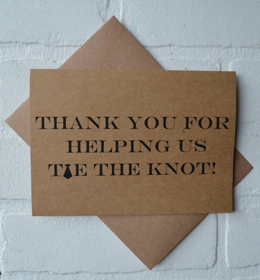 THANK YOU for helping us TIE the knot groomsman card | funny kraft bridal | best man funny thank you | wedding party | wedding thank you