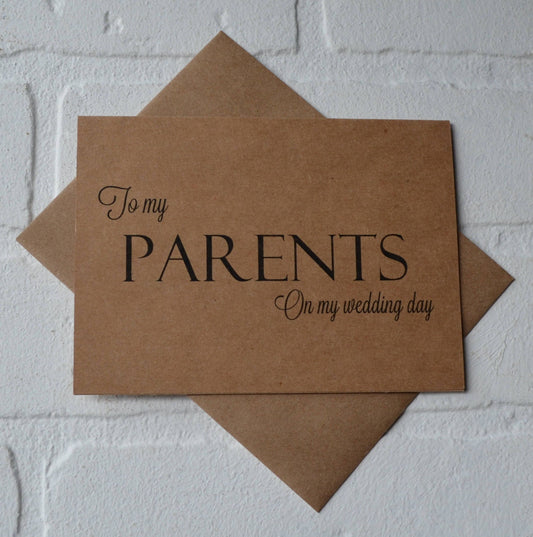 TO MY PARENTS on my wedding day thank you card | mom and dad gifts | parent | stepmom stepdad | bridal party |  greeting cards | gifts