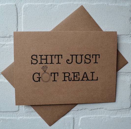 Shit Just Got Real bridesmaid proposal cards | wedding party invite