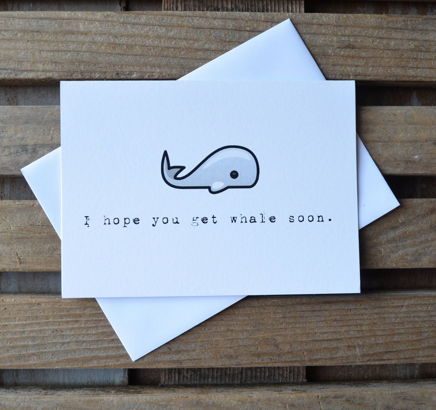 GET WHALE SOON card | hope you get well | friendship cards | funny pun card | stationary | recovery | under the weather sick | hospital stay