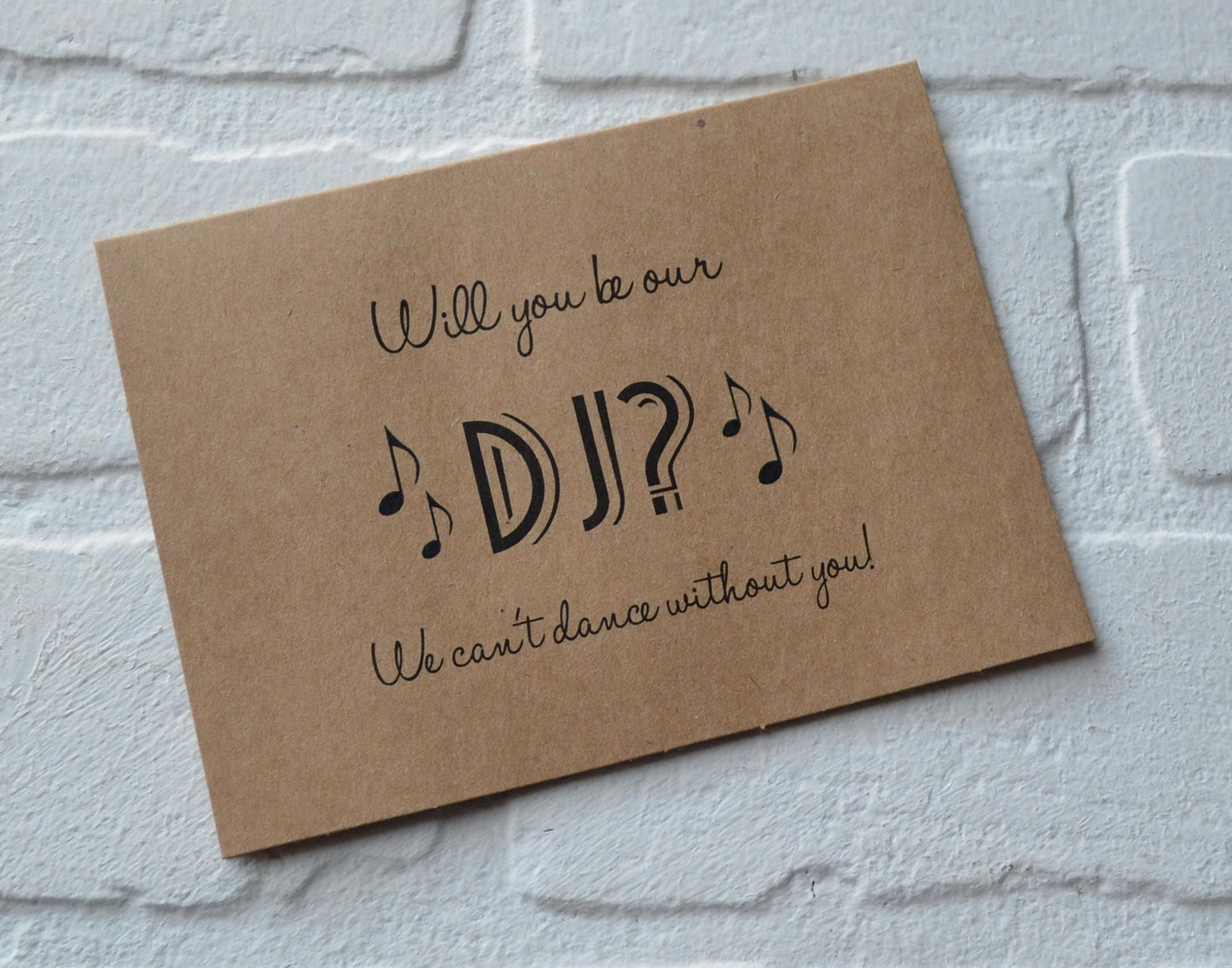 WILL be our wedding DJ wedding card disc jocky at ceremony card will you dj at our wedding ceremony singer wedding music card dance card