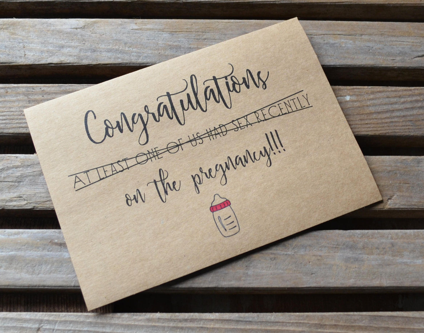 Congratulations (at least one of us had sex recently) on the pregnancy | new baby card | expecting parents | congrats