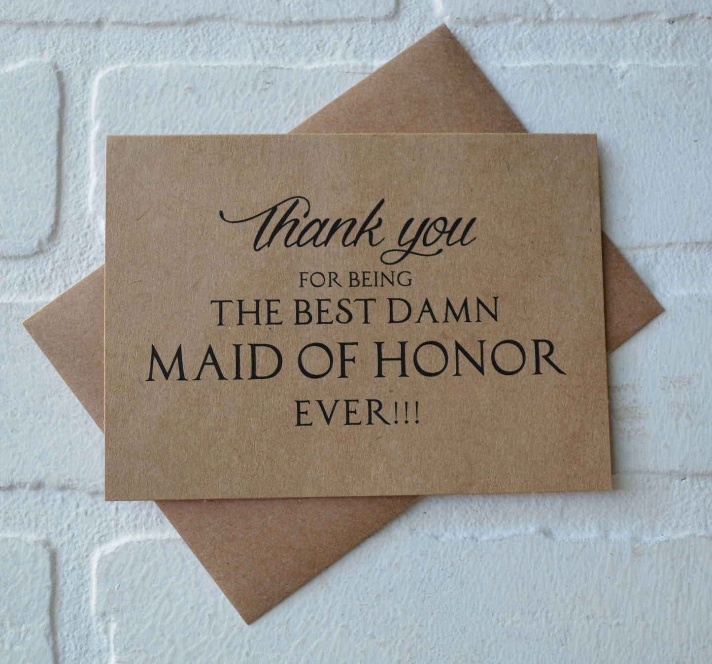 Thank you for being the BEST damn bridesmaid ever wedding bridal party thank you cards