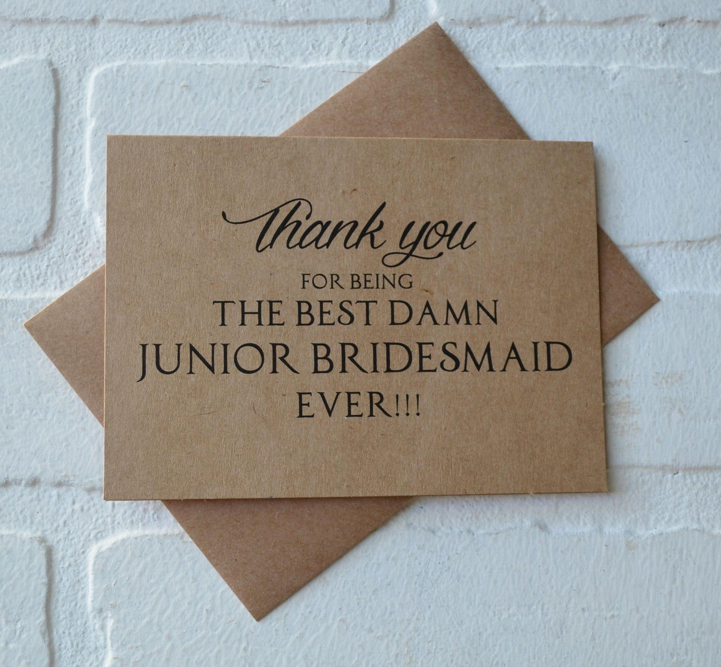 Thank you for being the BEST damn bridesmaid ever wedding bridal party thank you cards