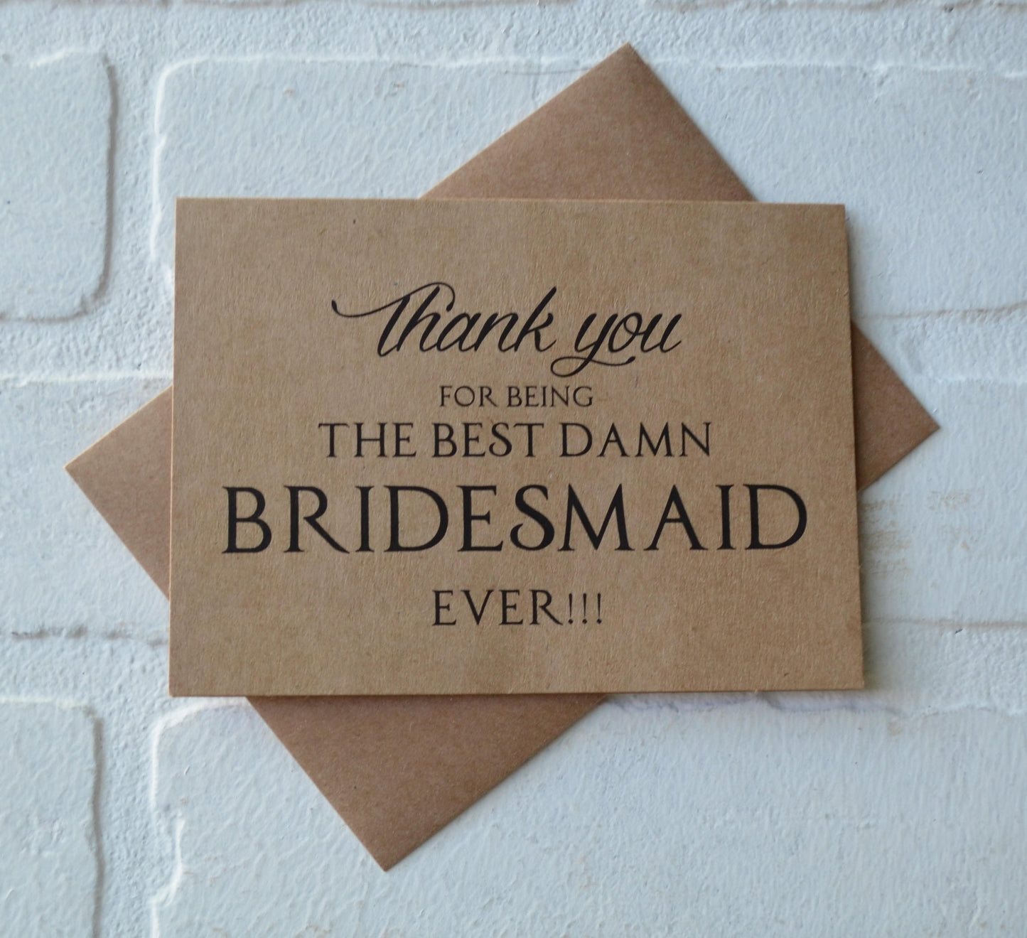 Thank you for being the BEST damn bridesmaid ever wedding bridal party thank you cards