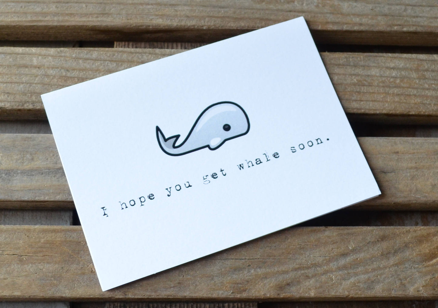 GET WHALE SOON card | hope you get well | friendship cards | funny pun card | stationary | recovery | under the weather sick | hospital stay