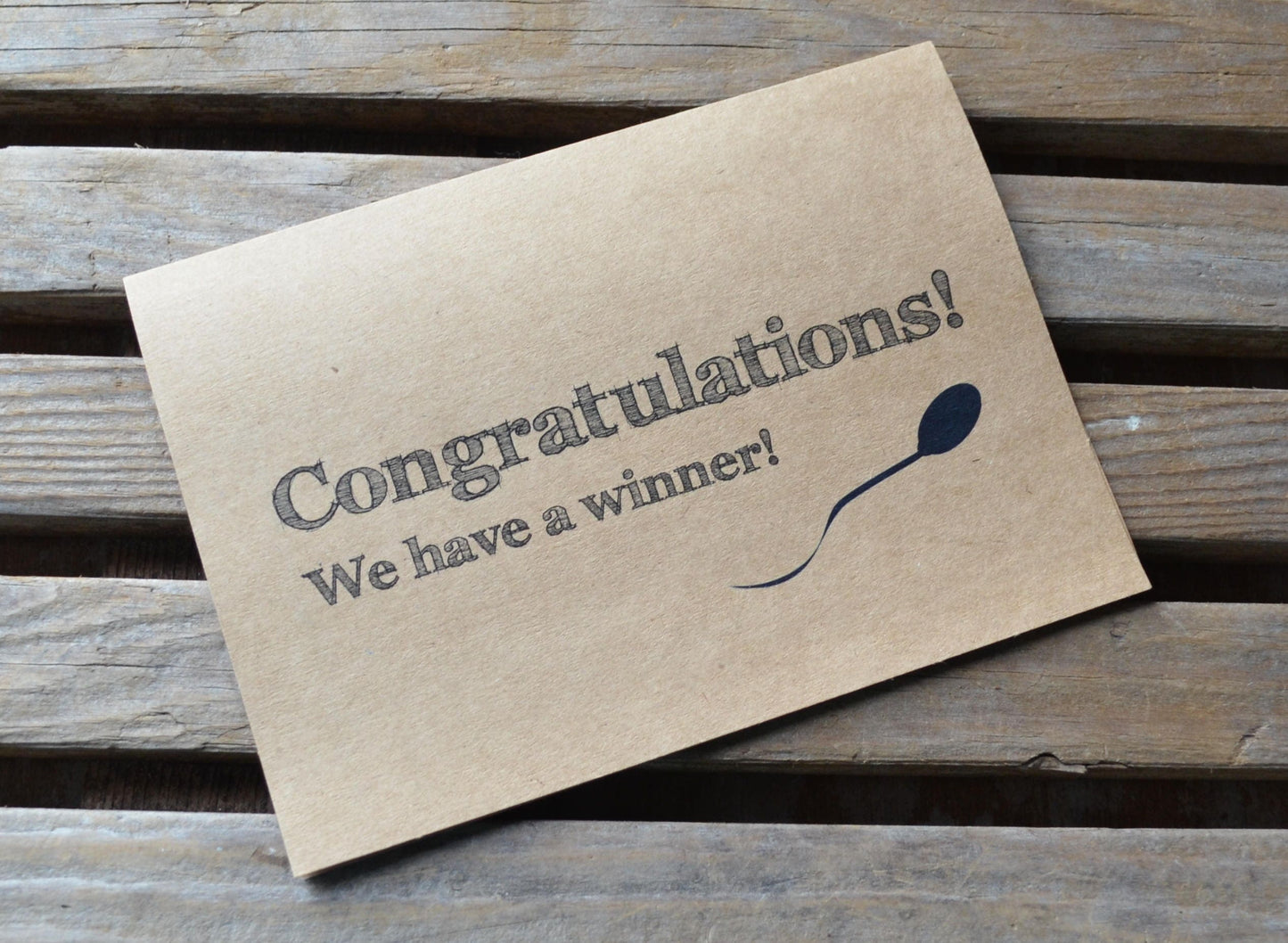 Congratulations we have a winner | new baby card | expecting parents | congrats