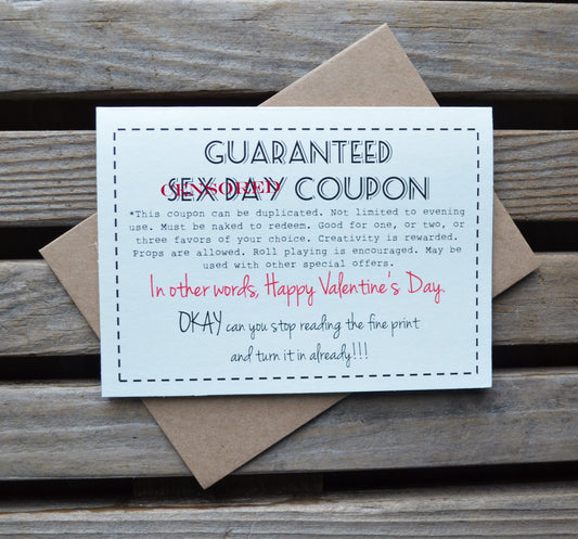 GUARANTEED SEX DAY | Happy Valentine's Day Greeting Cards