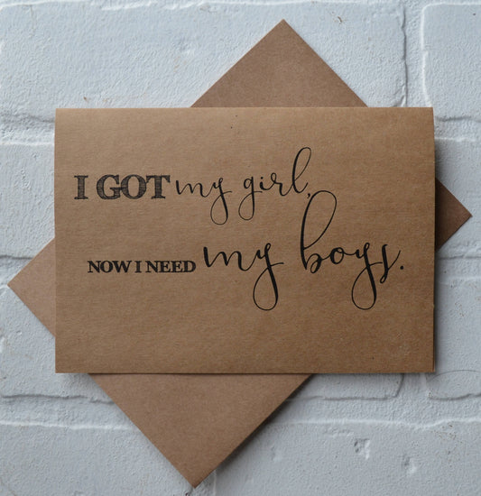 I got my GIRL now I need MY BOYS groomsmen proposal cards | wedding party invite