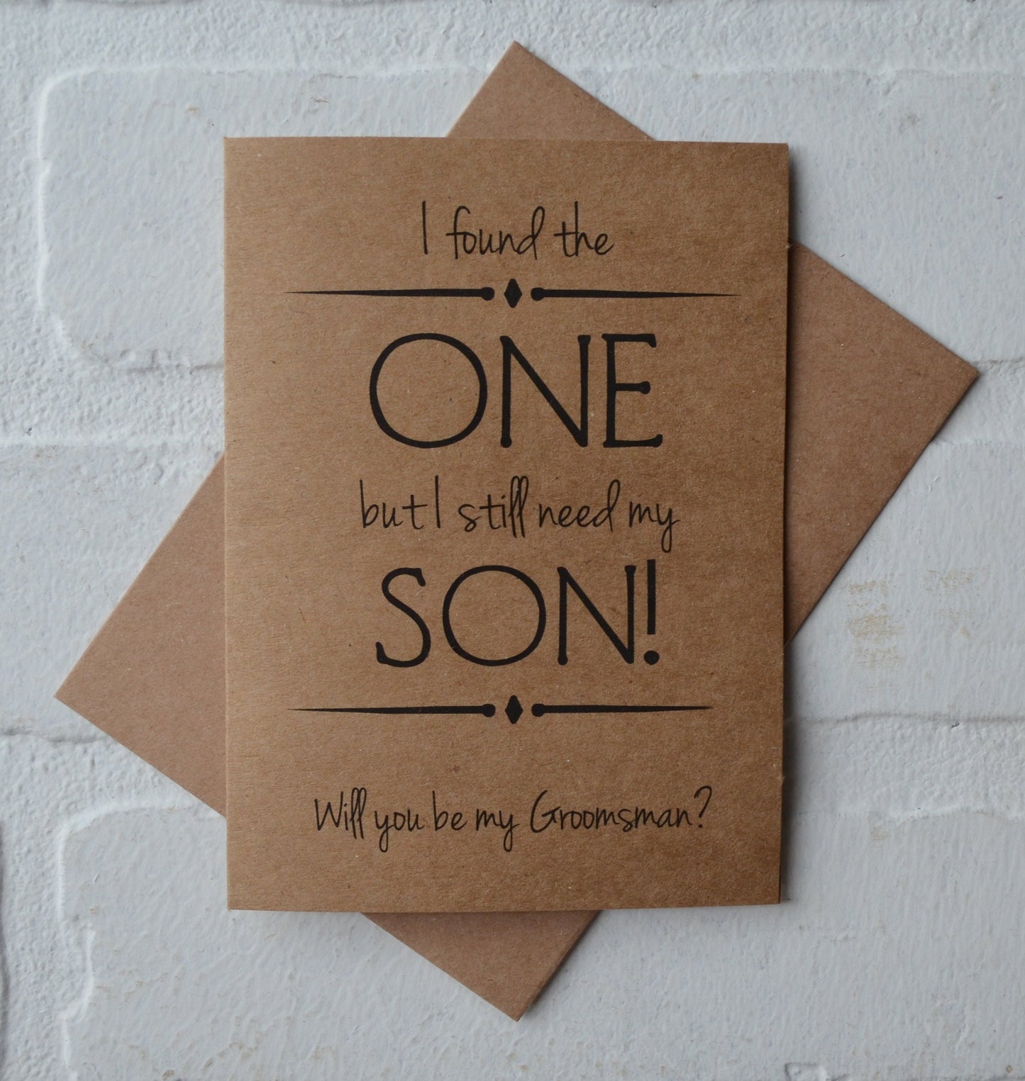 I found THE ONE but I still need my SON groomsmen proposal cards | wedding party invite