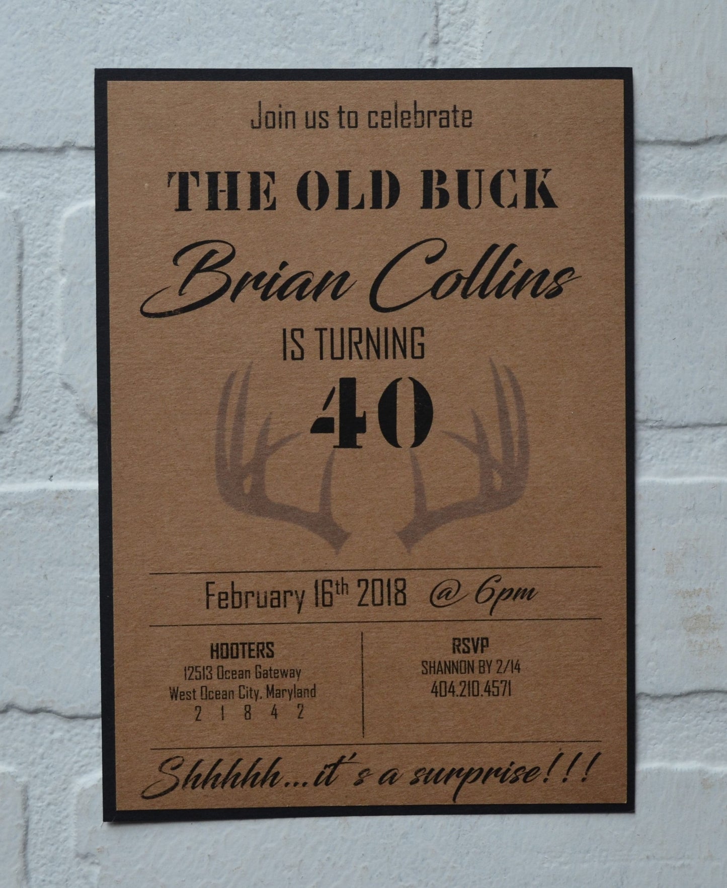 The OLD BUCK is turning 30 40 50 hunting birthday invitation birthday party invite hunter birthday over the hill birthday kraft rustic bday