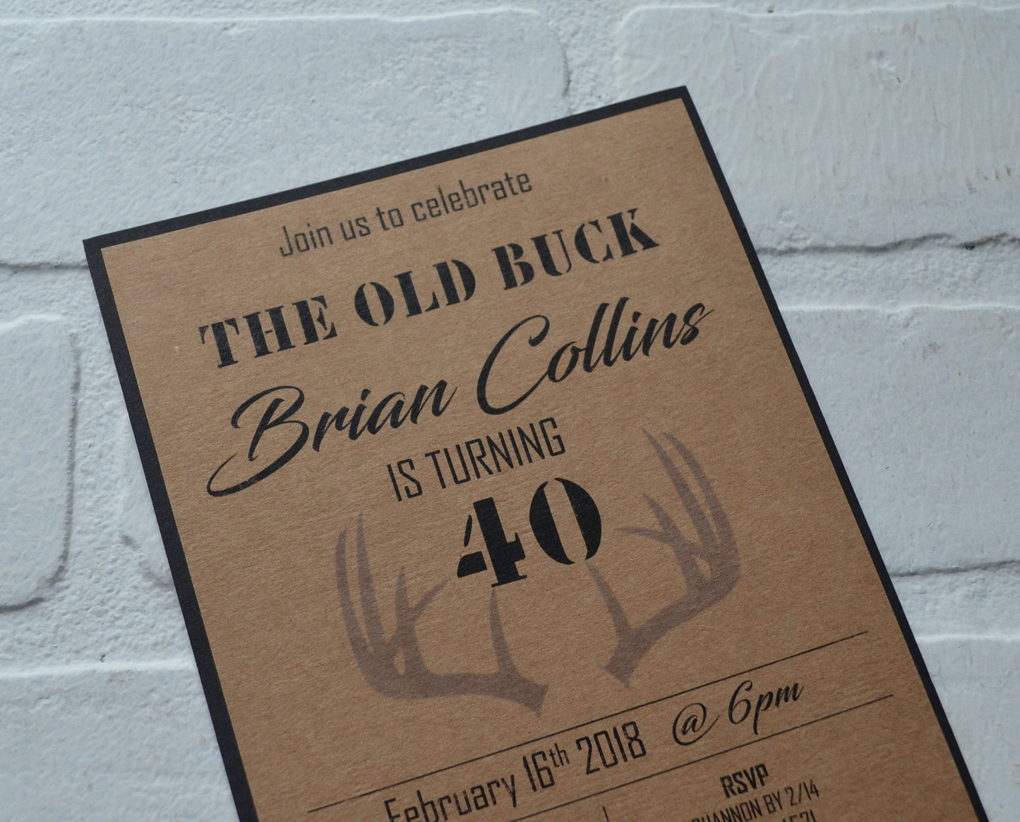 The OLD BUCK is turning 30 40 50 hunting birthday invitation birthday party invite hunter birthday over the hill birthday kraft rustic bday