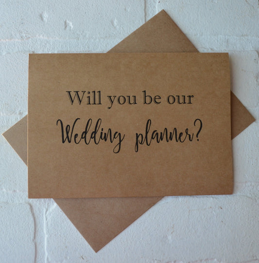 will you be OUR WEDDING PLANNER wedding planner card wedding coordinator personal attendant proposal card wedding planner cards day of