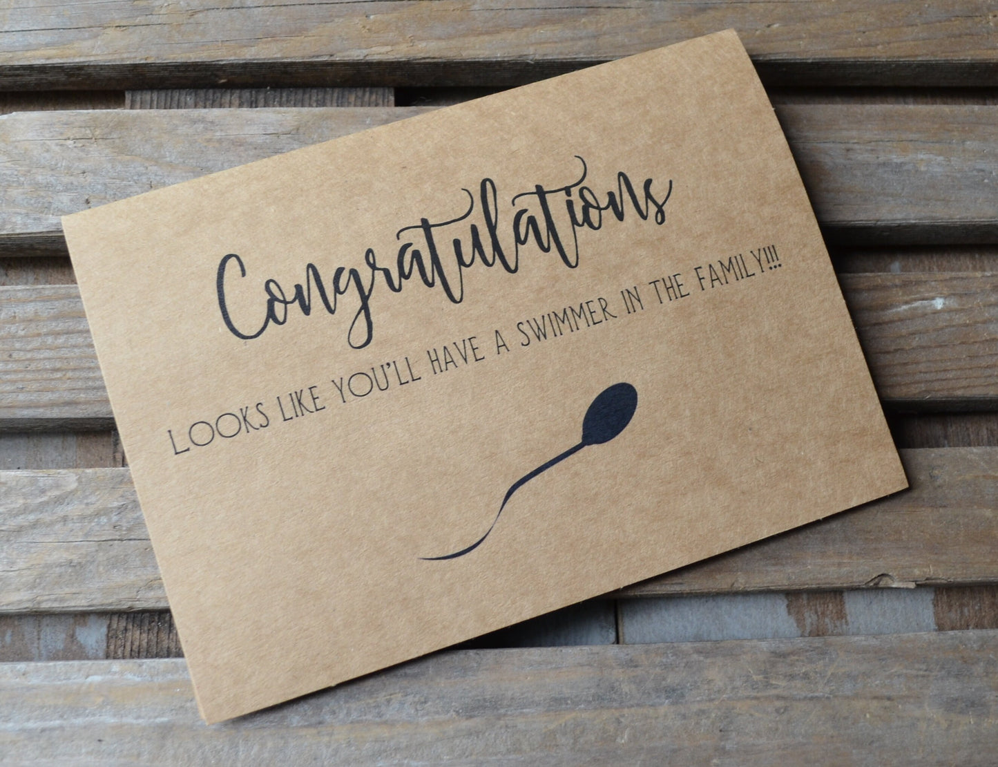 Congratulations looks like you'll have a swimmer in the family | new baby card | expecting parents | congrats