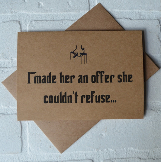 I MADE HER an offer she couldn't refuse | groomsmen proposal cards | wedding party invite