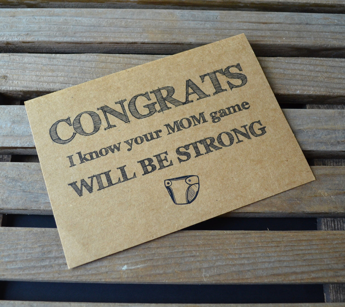 Congrats I know your MOM GAME will be STRONG | new baby card | expecting parents | congratulations