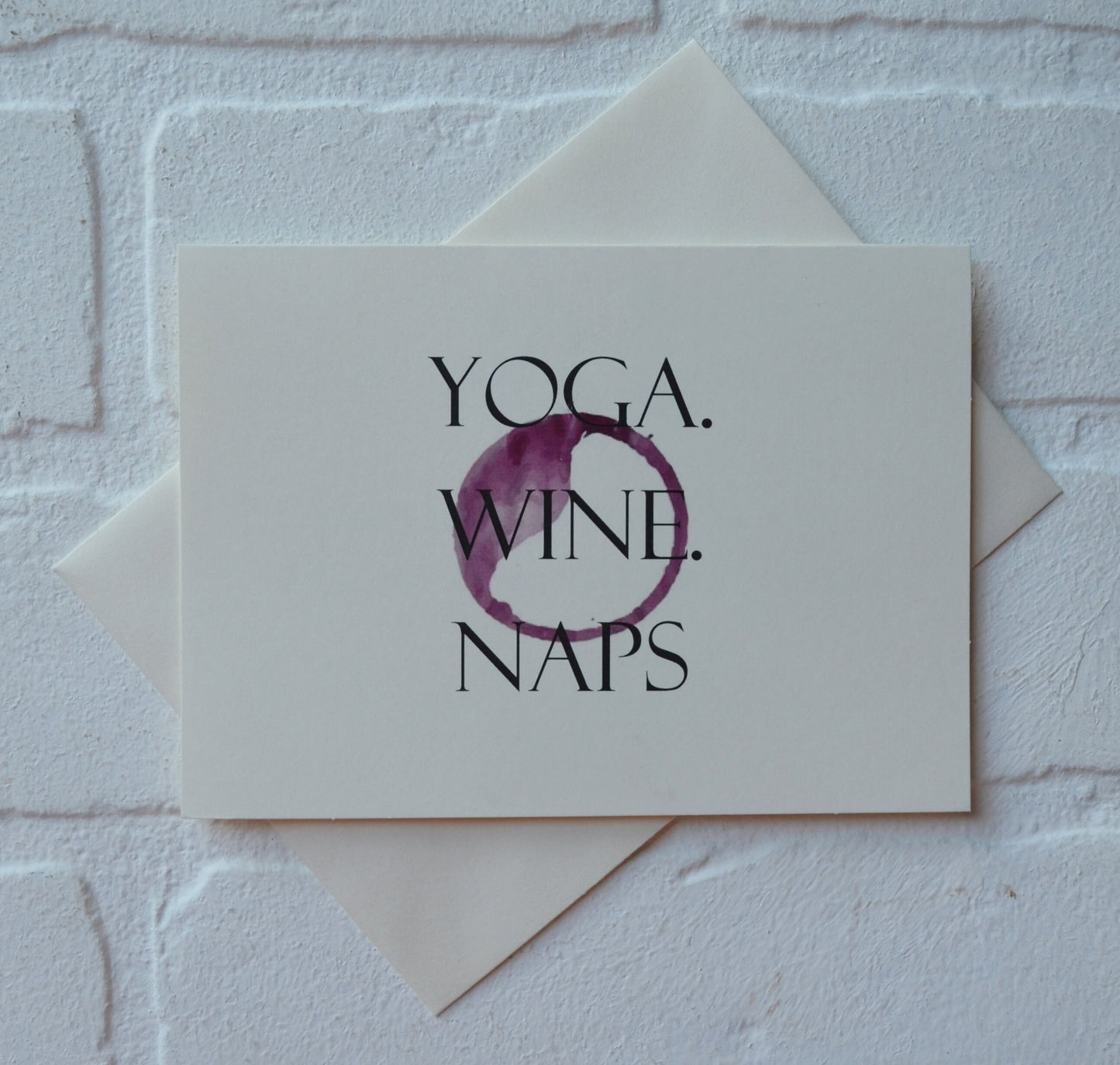 YOGA. WINE. NAPS. | yoga card | yogi hindu greeting