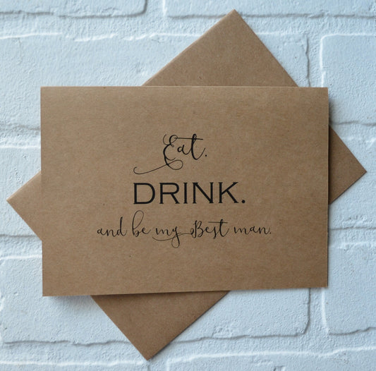 Eat drink and be my groomsman | groomsmen proposal card | wedding party invite