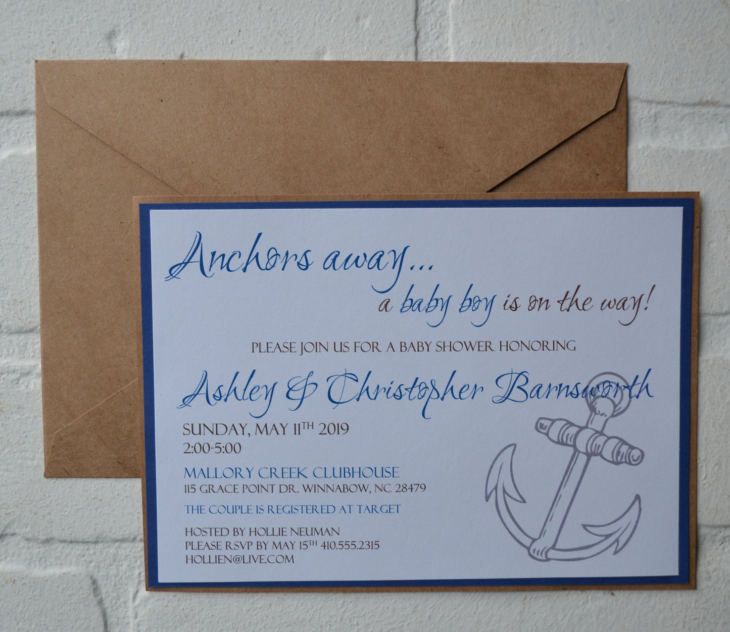 ANCHORS AWAY baby shower invitations beach baby baby boy baby girl beach themed baby shower baby announcement baby shower invites rustic