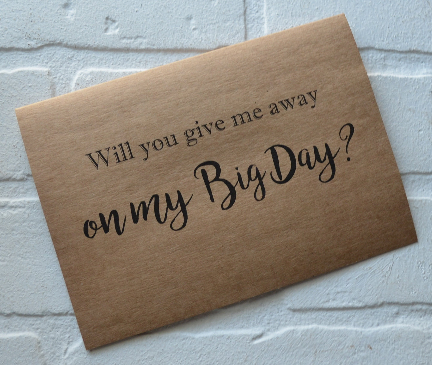 will you GIVE ME AWAY on my big day kraft father card best friend card give me away cards uncle brother friend special day give me away