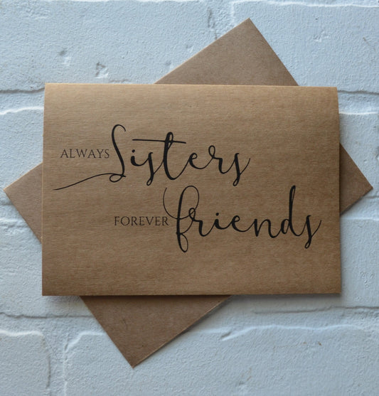 Always sisters forever friends | bridesmaid proposal card | wedding party invite