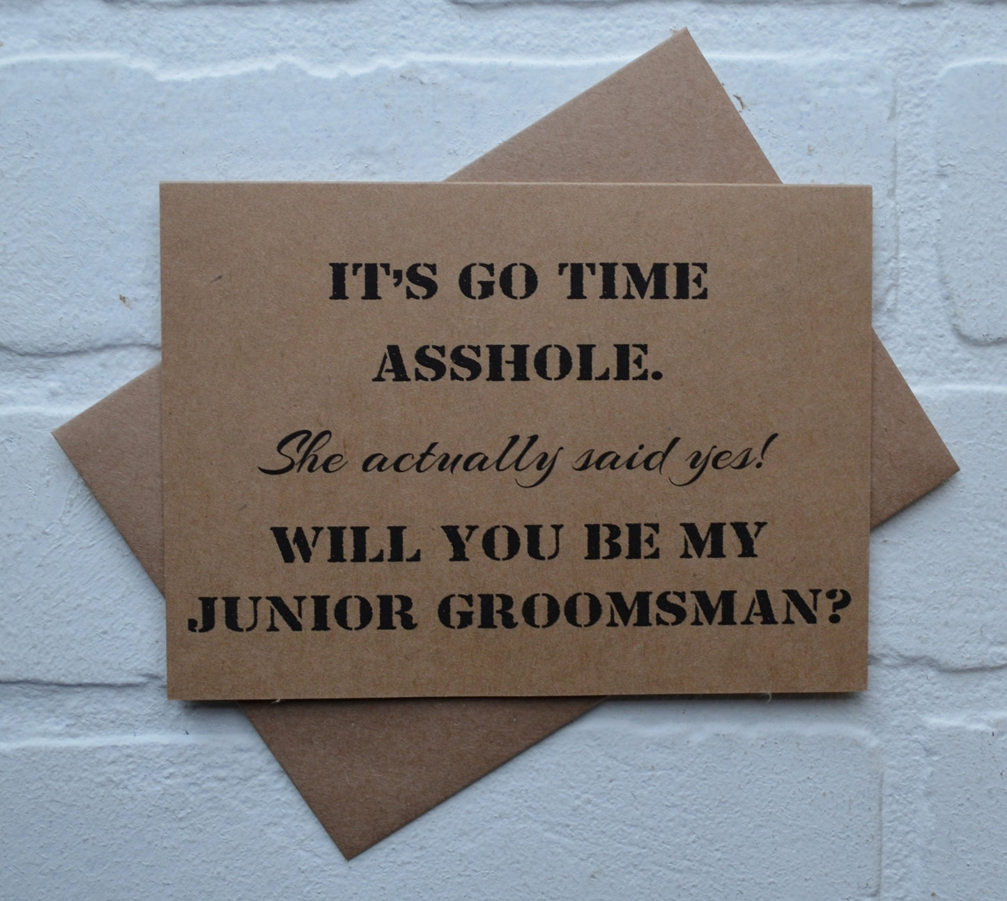 Its GO TIME she actually said YES | groomsmen proposal cards | wedding party invite