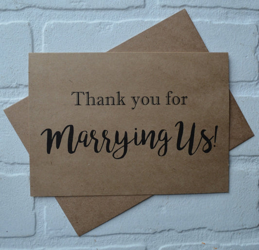 Thank you for marrying us | wedding thank you card