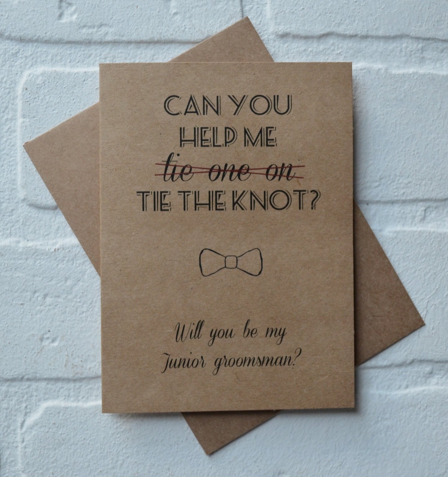 Can you help me tie one on | groomsmen proposal card | wedding party invite