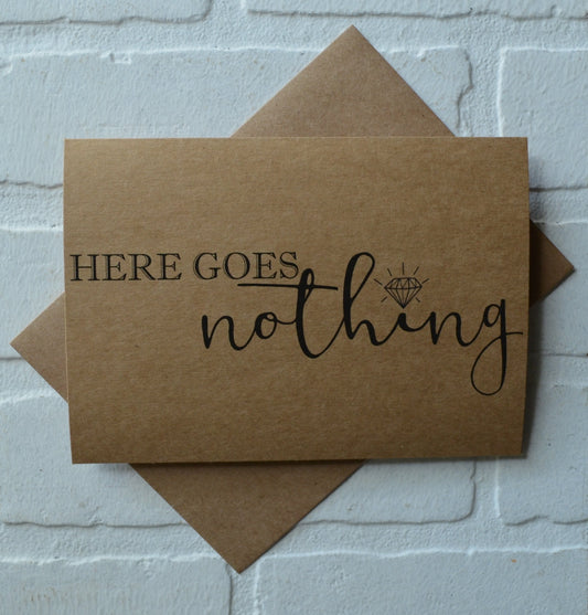 HERE GOES NOTHING | bridesmaid proposal cards | wedding party invite
