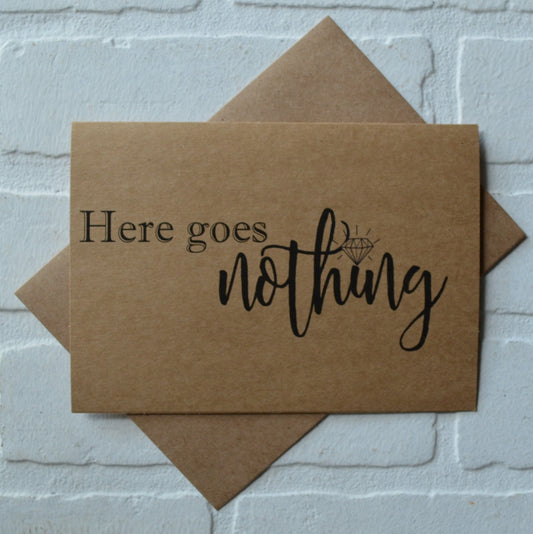 HERE GOES NOTHING | bridesmaid proposal cards | wedding party invite