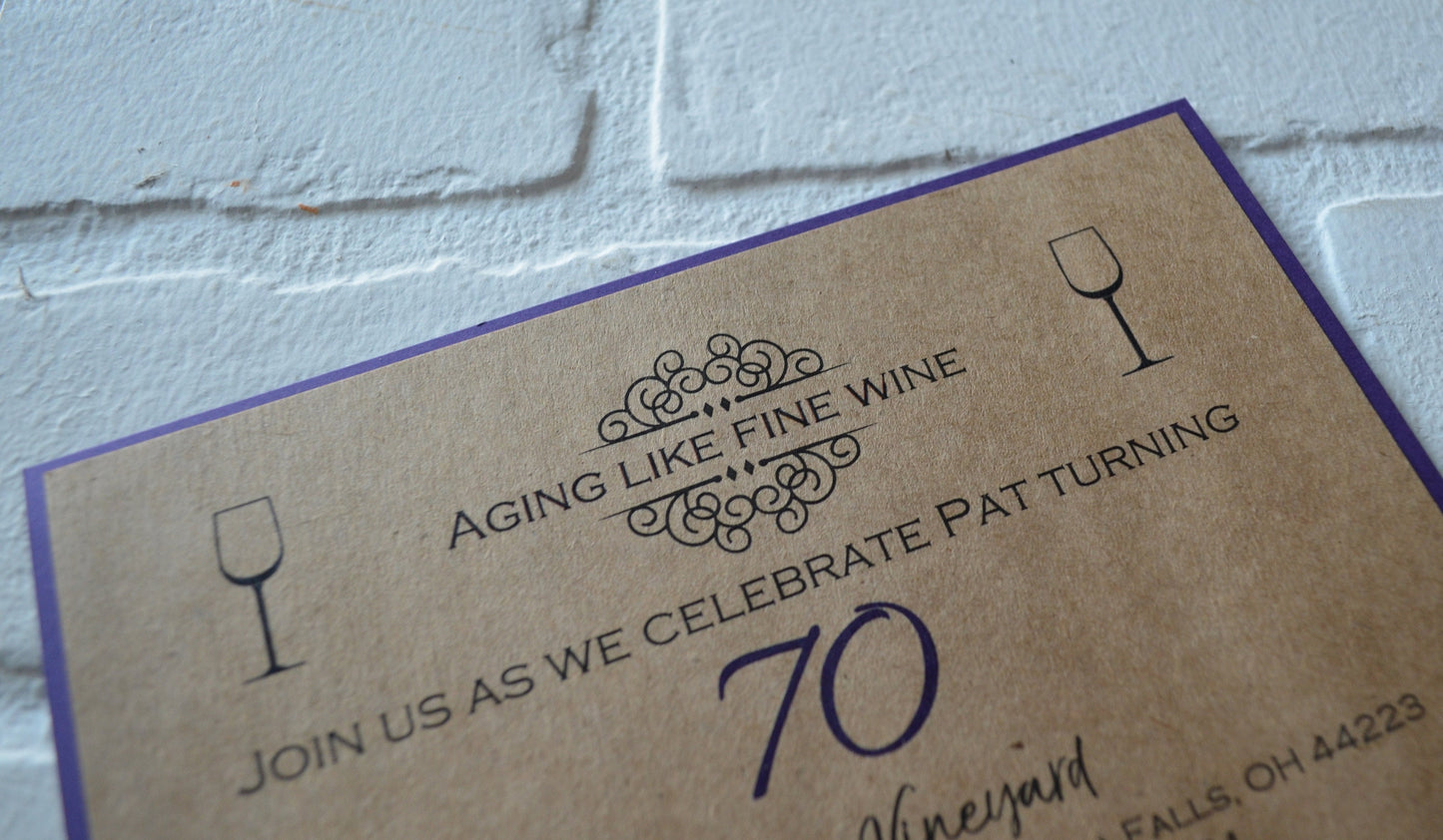 AGING like FINE WINE birthday party invitations | wine birthday invite | 40 50 60 70 years | winery invite | happy birthday invitations